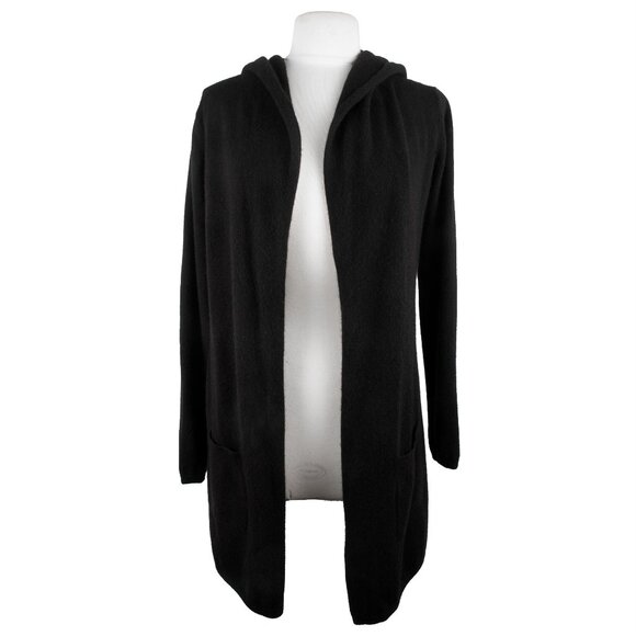 Vintage Pure Amichi 100% Cashmere Black Open Front Cardigan - Size Small - Picture 1 of 8